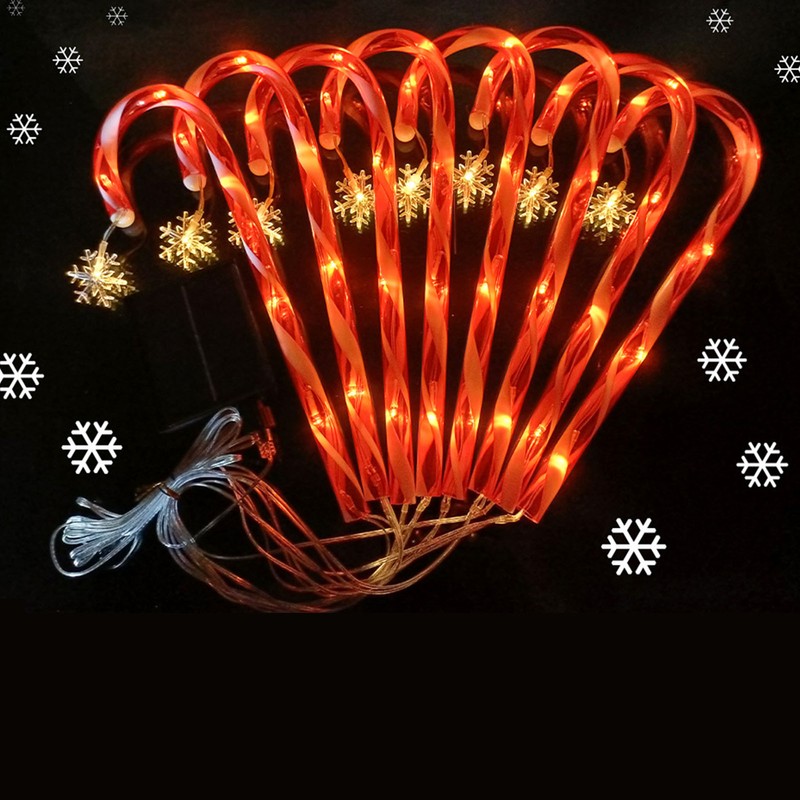 Christmas Candy Cane Light 1 for 8 Solar Candy Cane