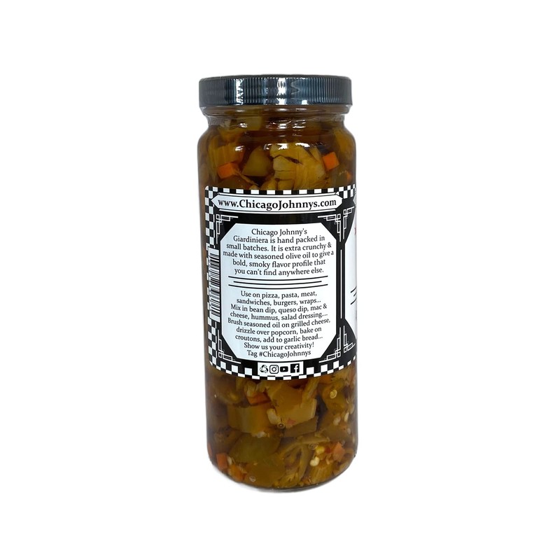Chicago Johnnys Hot Giardiniera in Olive Oil