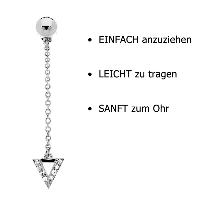 Traveller Ear Clip - Hanging - Crystal, Titanium, Crystal