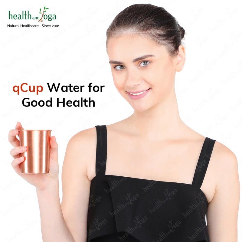 HealthAndYoga™ qCup Pure Copper Tumblers for Drinking - Ayurvedic Health