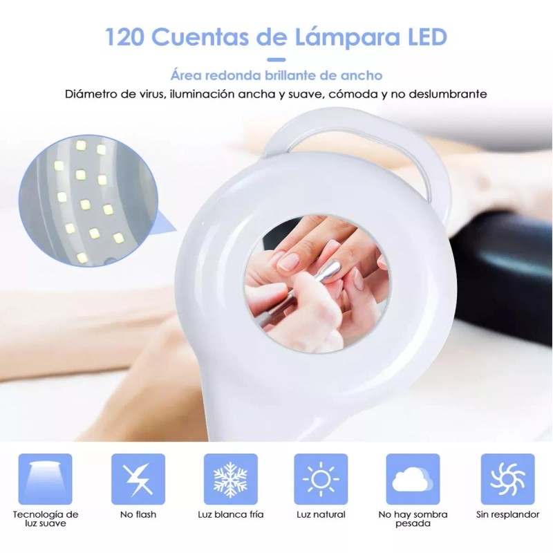 RAOSHIJIEDKES Lámpara Con Lupa 8x Mueble Estética Para Pestañas De