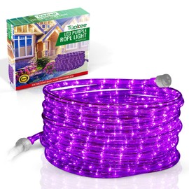 Tupkee LED Rope Light Purple - for Indoor and Outdoor use, 24 Feet (7.3 m) - 10MM Diameter - 144 LED Long Life Bulbs Rope Tube Lights