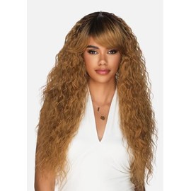 Amore Mio Hair Collection's AW-VIVIAN, Long Spanish Wavy EVERYDAY WIG with Fridged Bang, Color FS4/30