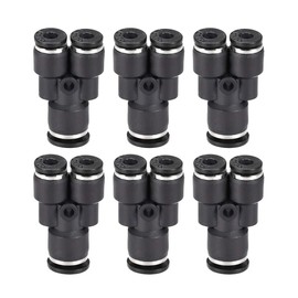 sourcing map Plastic Connect Y Splitter Push to Tube Fittings 6mm X 4mm OD Push Lock 6pcs