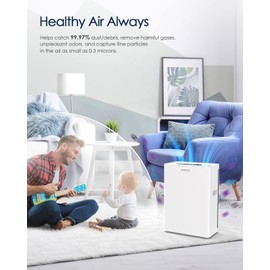 AMEIFU Air Purifiers for Home Large Room up to 2300sq.ft, H13 True Hepa Air Purifiers for Pets Hair, Dander, Smoke, Pollen, 3 Fan Speeds, 5 Timer Air Cleaner