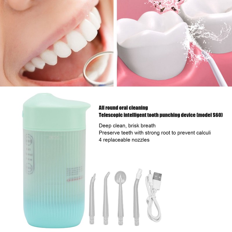 Electric Oral Irrigator Portable Telescopic High Pressure Water Teeth Cleaner