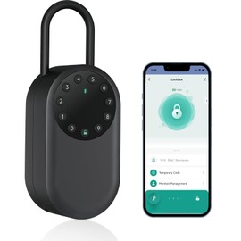 SEPOX Smart Key Lockbox, Outdoor Wall Mounted Key Safe with Bluetooth & App Control – Weatherproof Aluminum Alloy, Anti-Peep Keypad, Tamper-Proof Design, Removable Shackle for Home,Guest Access