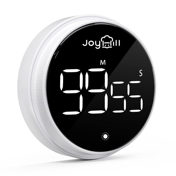 JOYHILL Kitchen Timer, Magnet, Magnet, Long Time, Countdown, Countdown, Timer, Dial Type, For Studying, Studying, Children, Children, Clock, Can See Remaining Time, Large, Volume Switching, Cooking, Sports, Meetings, Compact, Stylish, Japanese Instruction Manual (White)