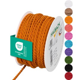 Halbach Seidenbänder Premium Cord (Dark Orange) | Width 4 mm Length 25 m | Made in Germany & Oeko-Tex Certified | Shiny Satin Cord Made of Acetate
