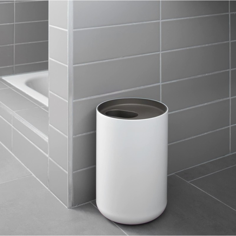 Depot4Design Lunar 1200614 Rubbish Bin, Waste Paper Bin, Plastic, White