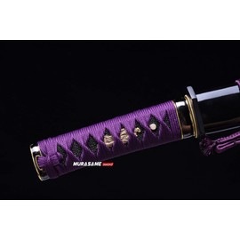 MURASAME Tanto Sword Short Katana Clay Tempered T10 Steel Real Hamon UNKUBI-ZUKURI Sharp
