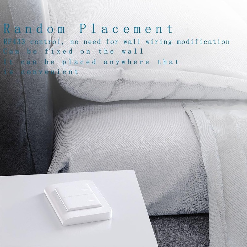 Self-Powered Wireless Light Switch and Receiver Kit, No Battery Required,