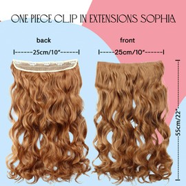 PRETTYSHOP 40 cm or 55 cm Clip-In Hair Extensions, Voluminous and Wavy Hairpiece