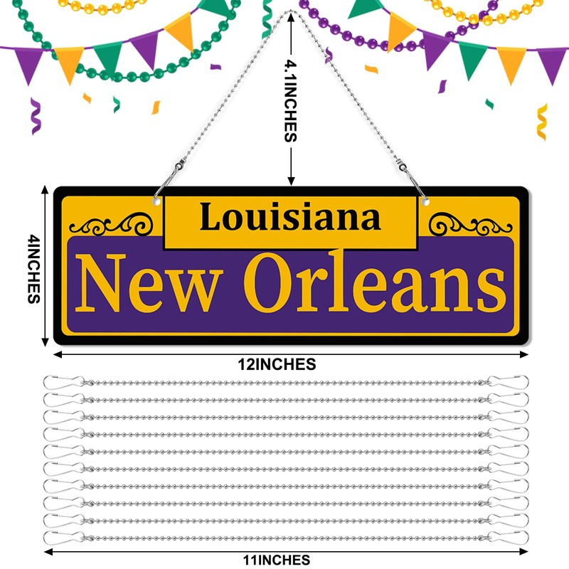 Mardi Gras Street Signs Decorations Both Sided Printed PVC New