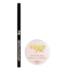 Cera Fijadora Brow Fix Wax De Cejas Italia Deluxe + Lapiz Retractil Ivy |Kit de Cejas Efecto Laminado de Larga Duracion (DARK BROWN)