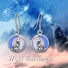 POPKIMI Wolf Earrings for Women Wolf Opal Moon S925 Sterling