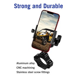 ZIDIYORUO - Soporte para teléfono UTV, soporte para teléfono SXS en barra de jaula de 1.7 a 2 pulgadas, se adapta a dispositivos inteligentes de 4.7 a 7.8 pulgadas. Diseño estable y fuerte para UTV