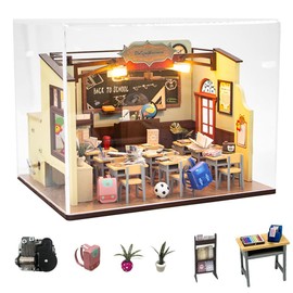 CHOOYIH DIY Miniature House Kit with Dust Cover and Music,DIY Miniature Wooden Dollhouse Kit,Tiny House Kit Creative Room for Birthday Gift