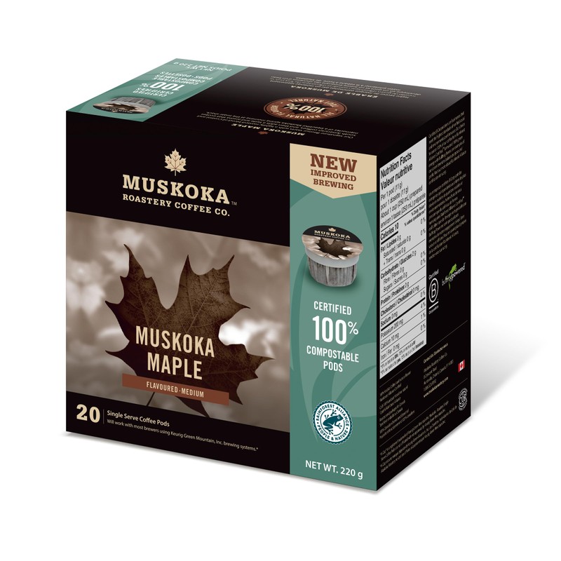 Muskoka Roastery Coffee, Muskoka Maple, Medium Roast, 20 Single Serve