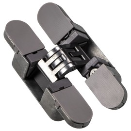 JUVA Door Hinges Hinge, Hinge, Invisible, Pack of 2, Drill-In Tape, Chrome, 180° for Revolving Doors, Kubicina, Hinges Heavy Duty for Furniture Doors, Hinges for Wood Thicknesses from 18 mm, Steel