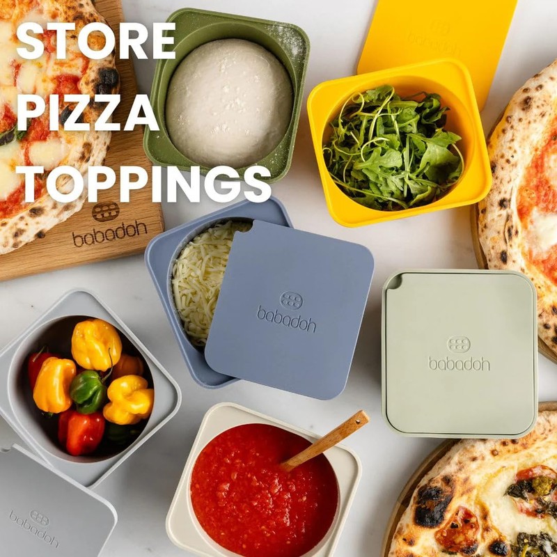 Babadoh BIG Silicone Pizza Dough Proofing Containers with Lids |