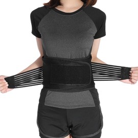 Back Support, Lumbar Support for the Back to Relieve Lower Back Pain and Prevent Injuries, Adjustable Lumbar Belt and Breathable Mesh Inserts (L)