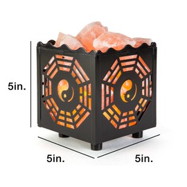 CRYSTAL DECOR Himalayan Pink Salt Lamp Basket & Dimmer Cord Bulb
