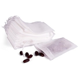 Huakaile 200 Pieces Tea Bags for Loose Tea, Empty Tea Bag Filter with String, Coffee Strainer Bags, DIY Herb Bags, Spice Bags for Cooking Soup (6 x 8 cm)