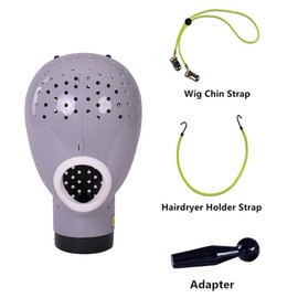 HOMEGOAL Hair Dryer Wig Stand Holder Mannequin Head, Drying Wig From Inside to Outside, Quickly, Easily, For Lace Scalp Cap Net (Light Grey)