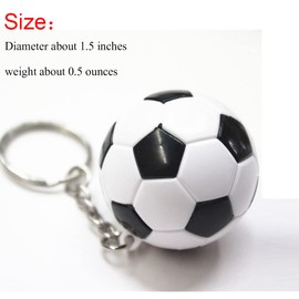 hefeilzmy Soccer Keychains,Football Keychain Sports Ball Key Chains for World Cup Party Favors,Boys Reward (Black)