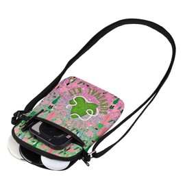 MEIKIUP Sorority Makeup Bag Pink and Green Shoulder Bag Greek Sorority Gift Sorority Paraphernalia Gifts (Pretty CB)