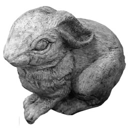 Solid Rock Stoneworks Momma Rabbit Concrete Statue, 7" Tall, Pre Aged Color