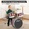 3 Piece Kids Drum Set with Cymbal, 2 Drumsticks, Pedal,