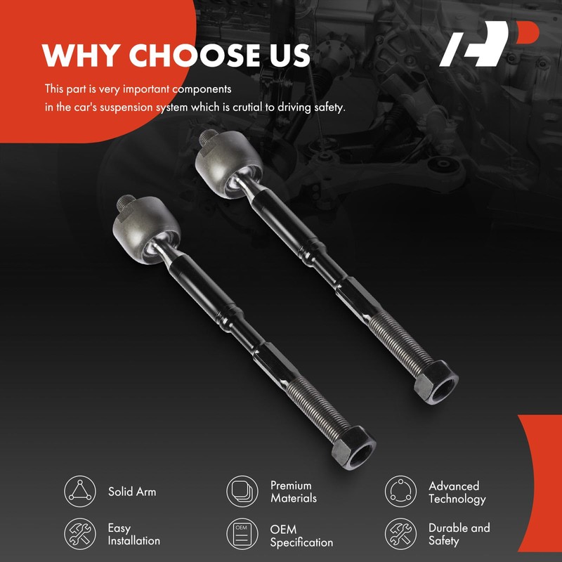 A-Premium 2 x Front Inner Tie Rod Ends, Compatible with