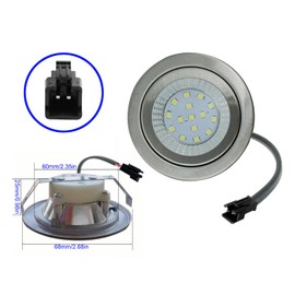 LIDESENMO 2-Pack LED Cabinet Light Bulb 1.5W LED 12V DC for 60mm 2.35in Hole Cooker Bulb Recessed Closet Cupboard Light Clear Glass 20W Halogen Equivalent (Warm White 3000K)