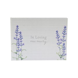 Book of Condolence Lavendar Design, Funeral Memory Book, Condolence Book, Guest Book for Funeral Hardcover, Memorial Guest Book, for Celebration of Life Memorial Service 6957