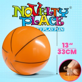 Novelty Place 12 Inch Inflatable Basketball Beach Balls Pack of 3 - Durable and Lightweight for Kids and Adults, Perfect for Indoor and Outdoor Play, Party Favors, and Sports Activities