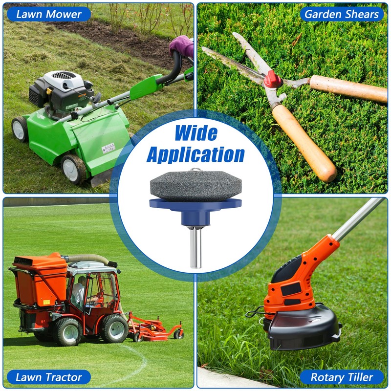 Anglekai 5PCS Lawn Mower Blade Sharpener, Double Layer Mower Blade