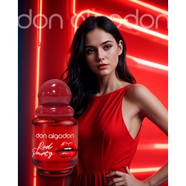 Red Party Don Cotton Mini-Set für Damen, enthält den Duft Red Party 30 ml, einen roten 3D-Lipgloss, einen Eyeliner Glitter und eine metallisierte Kosmetiktasche.