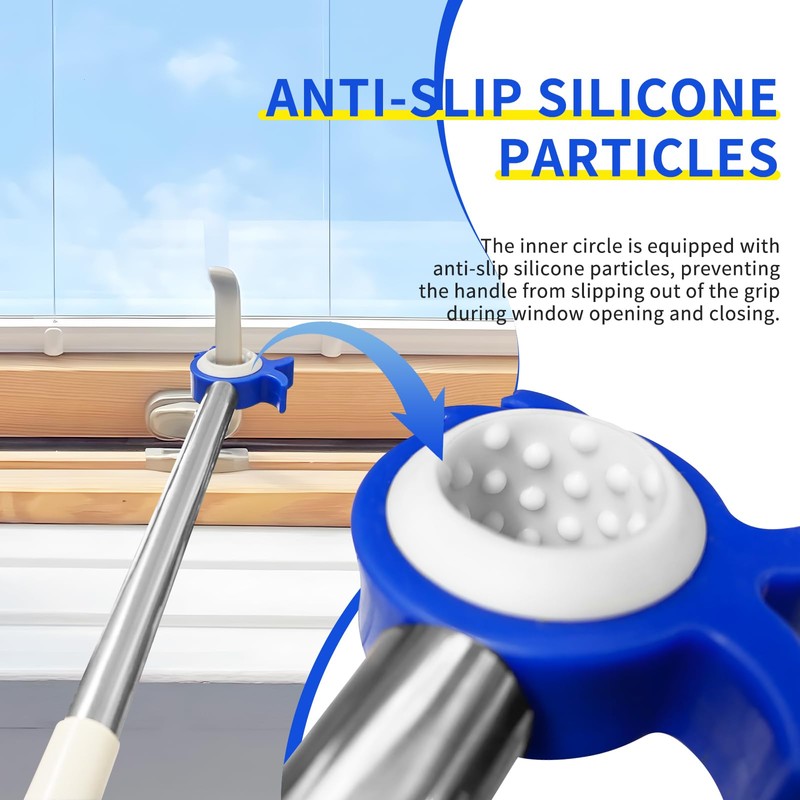 Window Handle Extension with Stick Hooks for Roof Windows, Window