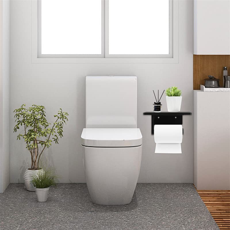 Toilet Paper Holder with Natural Marble Shelf for Bathroom Washroom,Wall