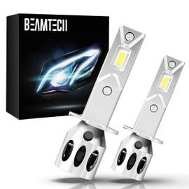 BEAMTECH H1 Bulbs, 300% Brighter 6500K White Fog Light, Pack of 2