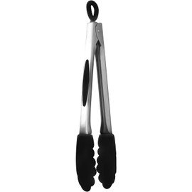 Mastrad Pinzas de acero inoxidable y silicona de 12 pulgadas