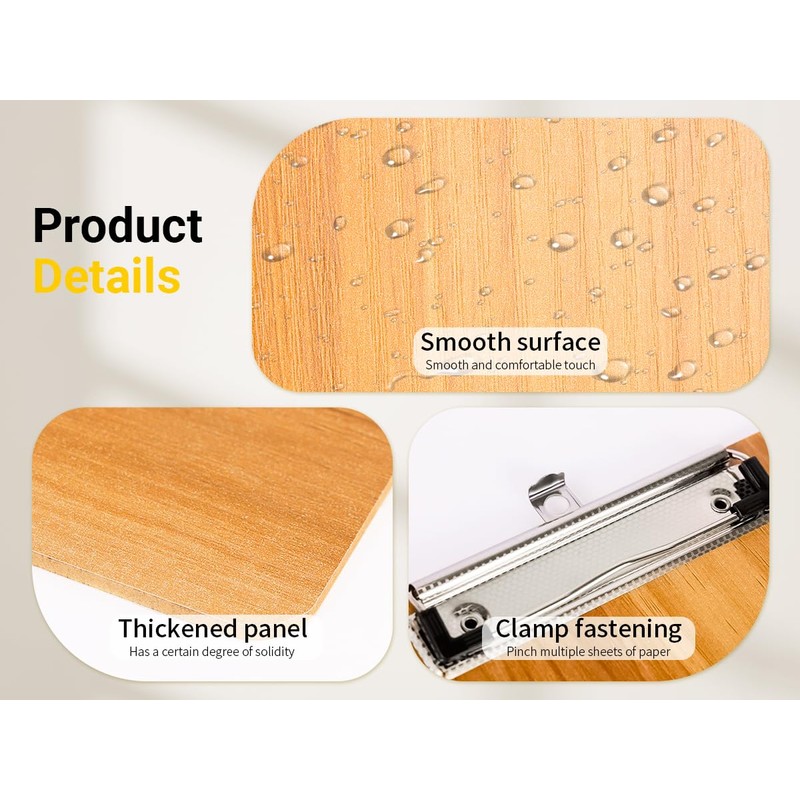WORPSON Wood-Grain Lap Board Clipboard, for Letter & A4 Size