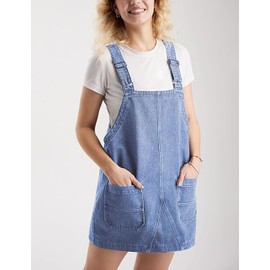 Sukany Women's Casual Denim Overalls Dress Loose Adjustable Strap Jean Short Rompers Jumpers Light Blue S