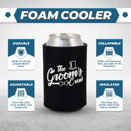 Shop4Ever The Groom and The Groom’s Crew Bow Tie Top Hat Can Coolie ~ Wedding Bachelor Party Beer Can Sleeve Coolers ~ (Crew Hat, 12 Pk)