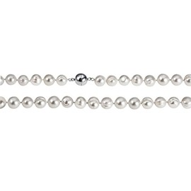 Goldmaid Women's Collier Pearls Stainless Steel Magnetic Clasp Rhodium-Plated with Freshwater Cultured Pearls White - PVC C06221ST one size