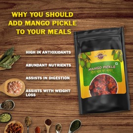Mango Pickles 100% Organic Homemade -Indian Mom Love Home Made- Aam ka Achar (250gm, Sweet)