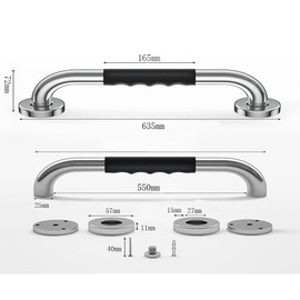 24 Inch Anti Slip Shower Grab Bar Handle, Hoopever Stainless Steel Chrome Bathroom Balance Bar, Safety Hand Rail Support, Handicap Elderly Injury Senior Assist Bath Handle, 1.25 Inch Diameter