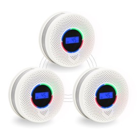 Kesymo 3Pack Upgraded Interlinked Smoke Carbon Monoxide Detector, Battery Powered&Wireless Interconnected Smoke and CO Alarm, Transmission Range of Over 820 ft (Includes Battery)